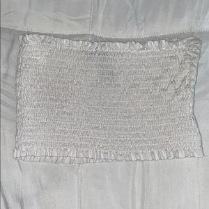 white smocked tube top
